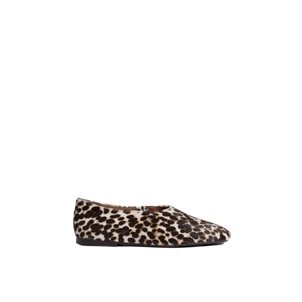 ME+EM Leopard High Front Ballet Flat in Off White/Black