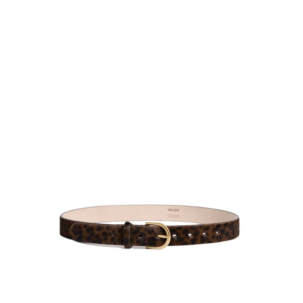 ME+EM Leopard Print Belt in Dark Brown Multi