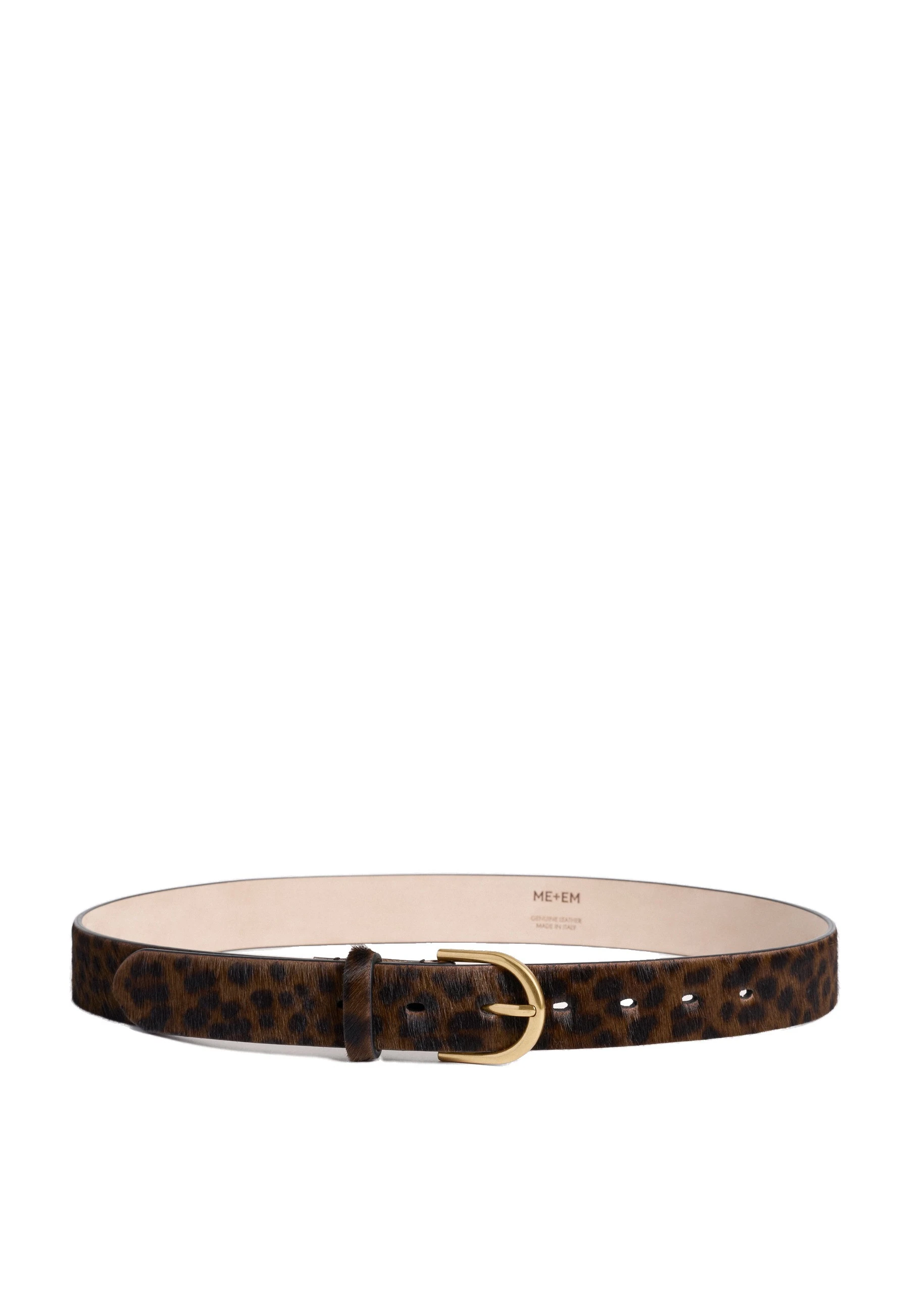 ME+EM Leopard Print Belt in Dark Brown Multi | Accessories | Luxury Shoes ME+EM Leopard Print Belt in Dark Brown Multi