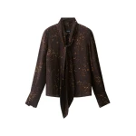 ME+EM Leopard Print Straight Blouse in Brown Multi | Blouse | Luxury Shoes 