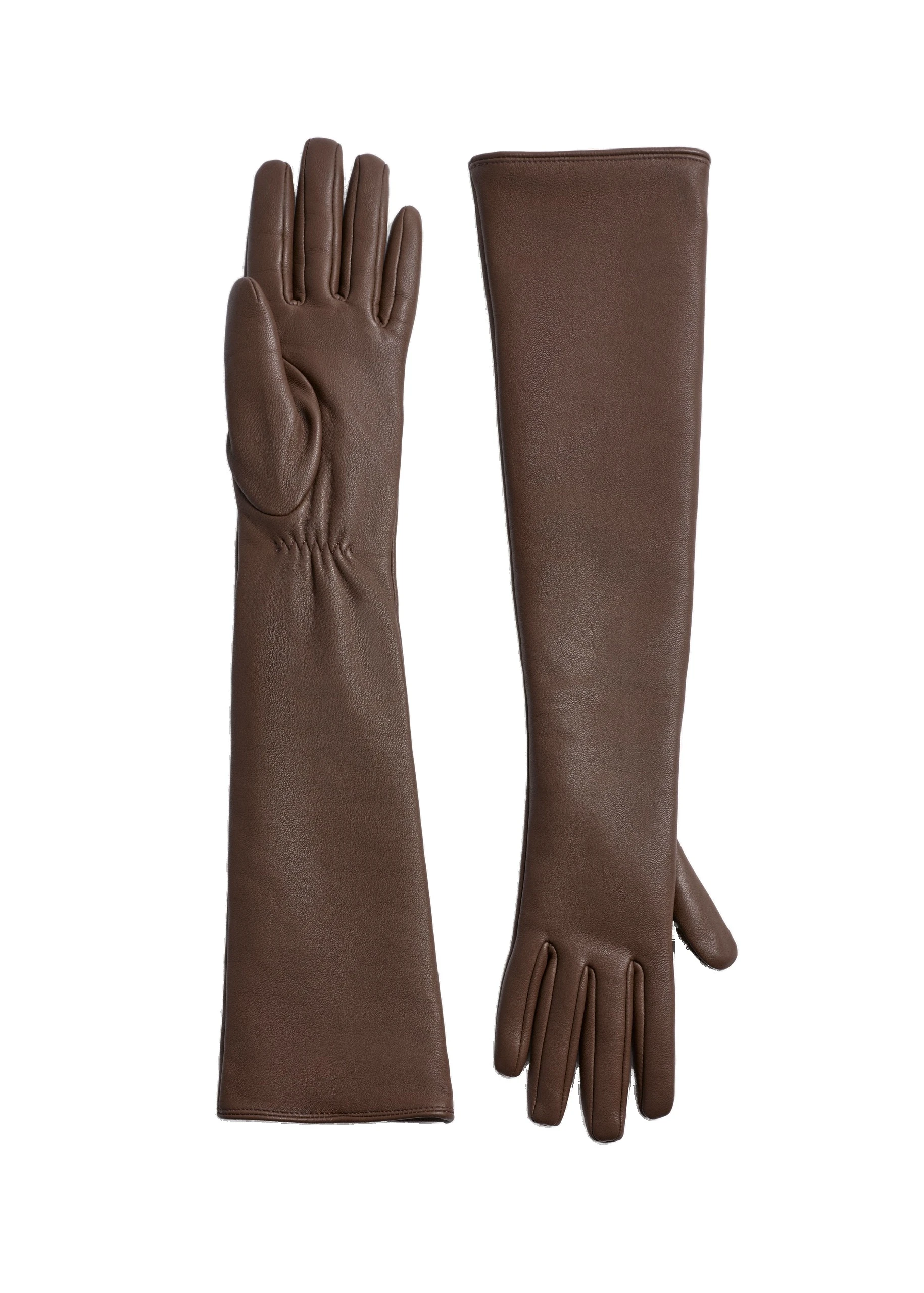 ME+EM Long Glove in Bronzed Brown | Accessories | Luxury Shoes ME+EM Long Glove in Bronzed Brown