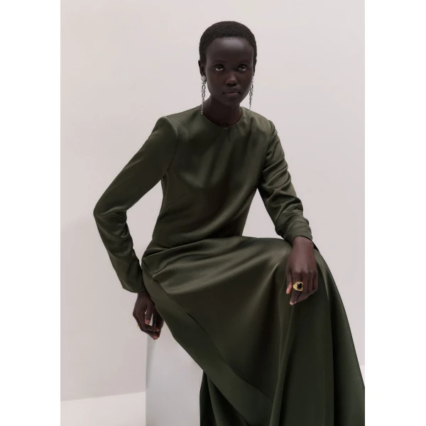 ME+EM Long Sleeve Crop Top in Bay Green, view 2 | Tops | Luxury Shoes 