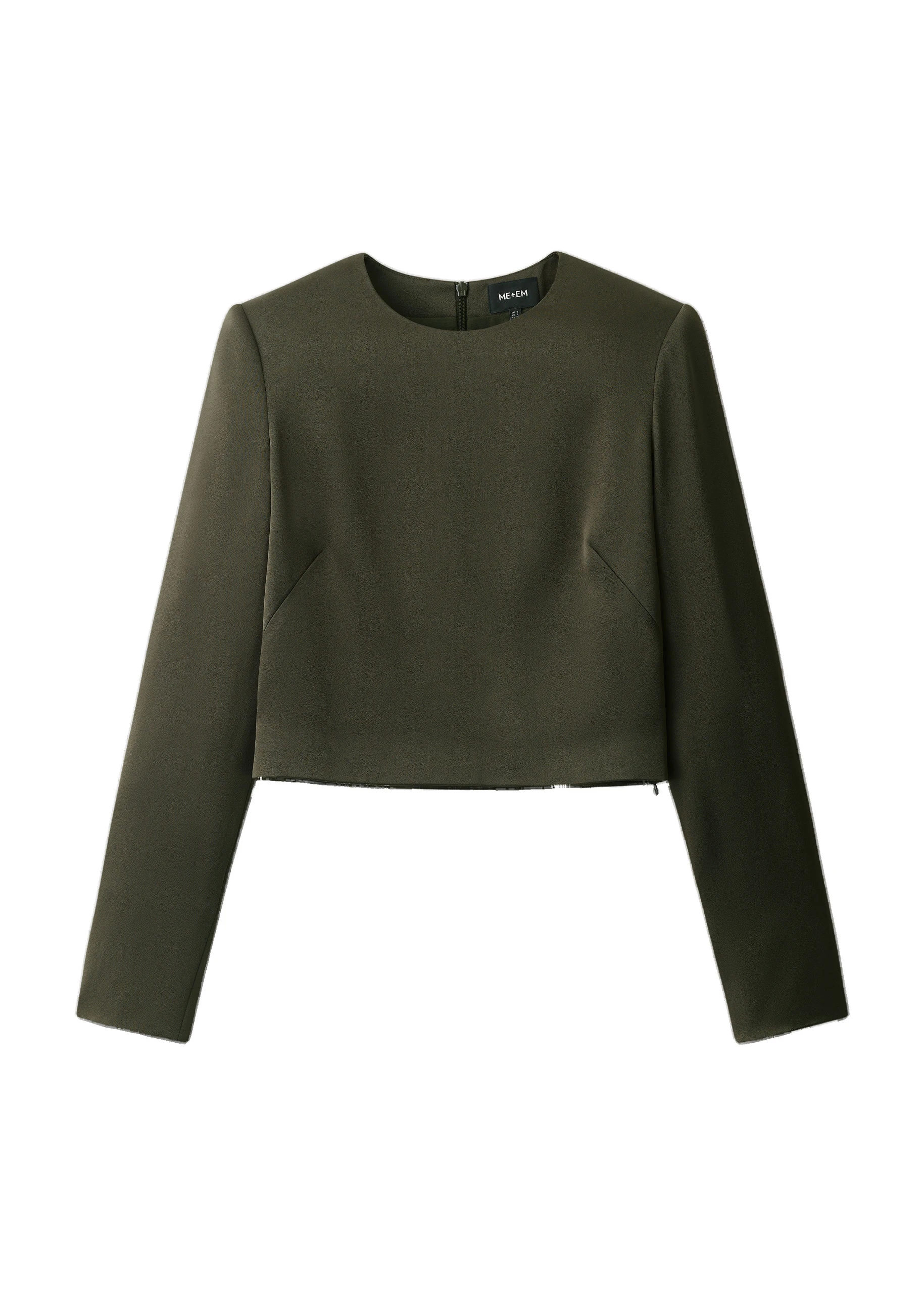 ME+EM Long Sleeve Crop Top in Bay Green ME+EM Long Sleeve Crop Top in Bay Green | Tops | Luxury Shoes