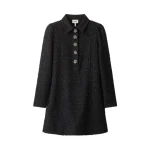 ME+EM Lurex Boucle Statement Button Mini Dress in Black | Mini Dresses | Luxury Shoes 