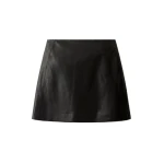 ME+EM Luxe A-Line Mini Skirt in Black Brown