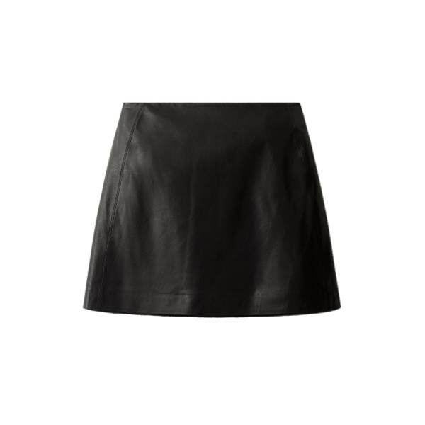 ME+EM Luxe A-Line Mini Skirt in Black Brown