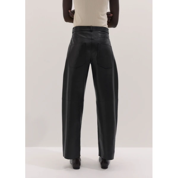 ME+EM Luxe Barrel Trouser in Black/Brown
