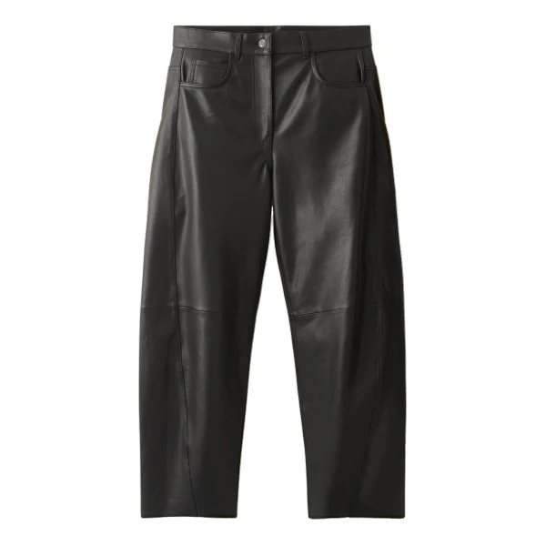ME+EM Luxe Barrel Trouser in Black/Brown