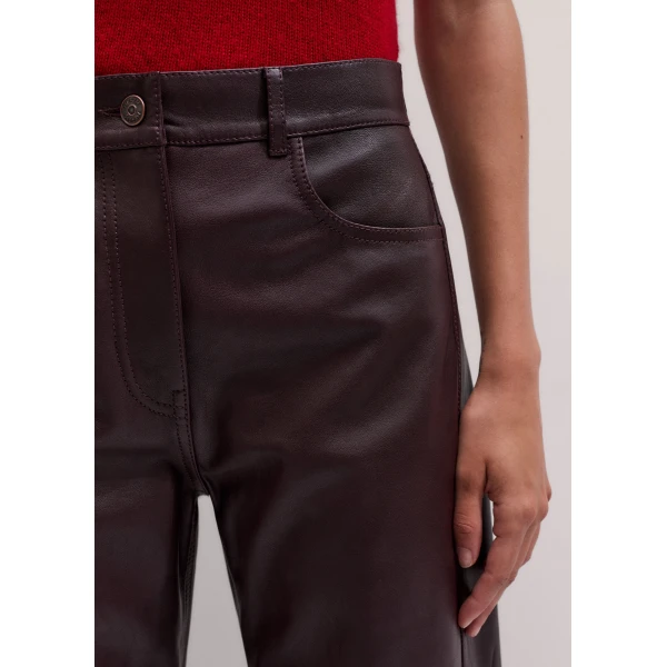 ME+EM Luxe Barrel Trouser in Merlot Red