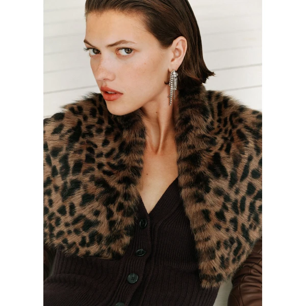 ME+EM Luxe Collar Scarf in Tan/Black