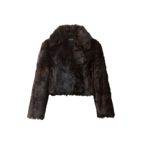 ME+EM Luxe Crop Jacket in Black Brown