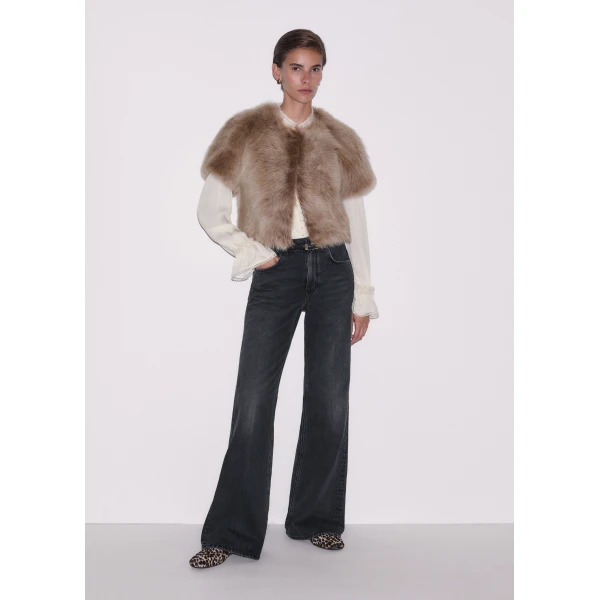 ME+EM Luxe Crop Jacket in Caramel, view 5 | Jackets | Luxury Shoes 