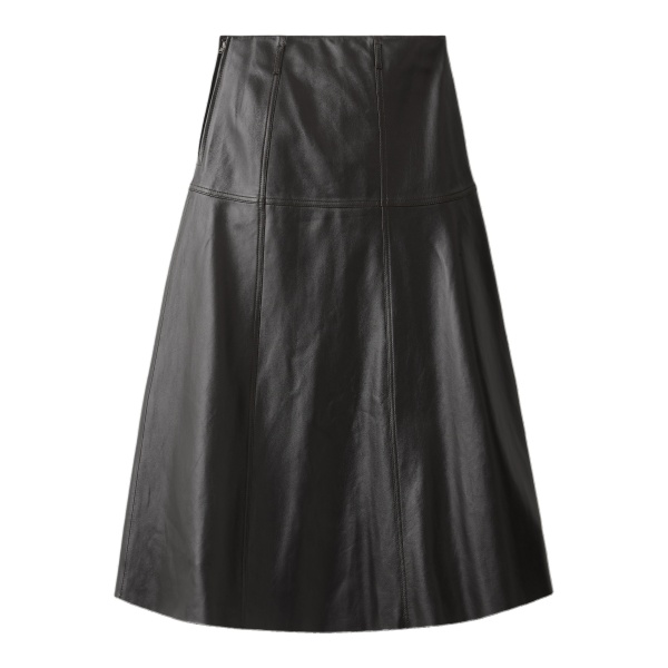 ME+EM Luxe Flare Maxi Skirt in Black Brown