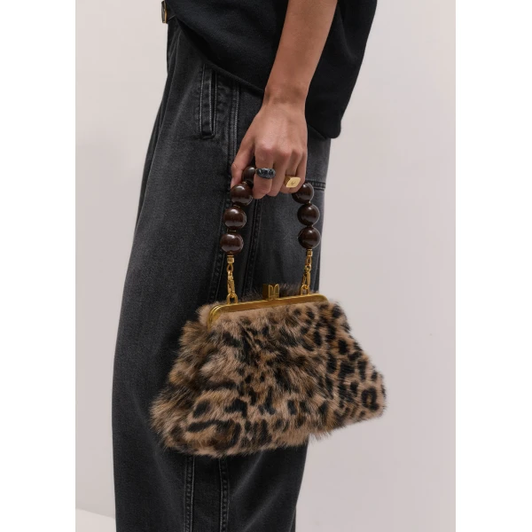 ME+EM Luxe Leopard Bag in Tan/Black, view 2 | Shoulder & Crossbody Bags | Luxury Shoes 