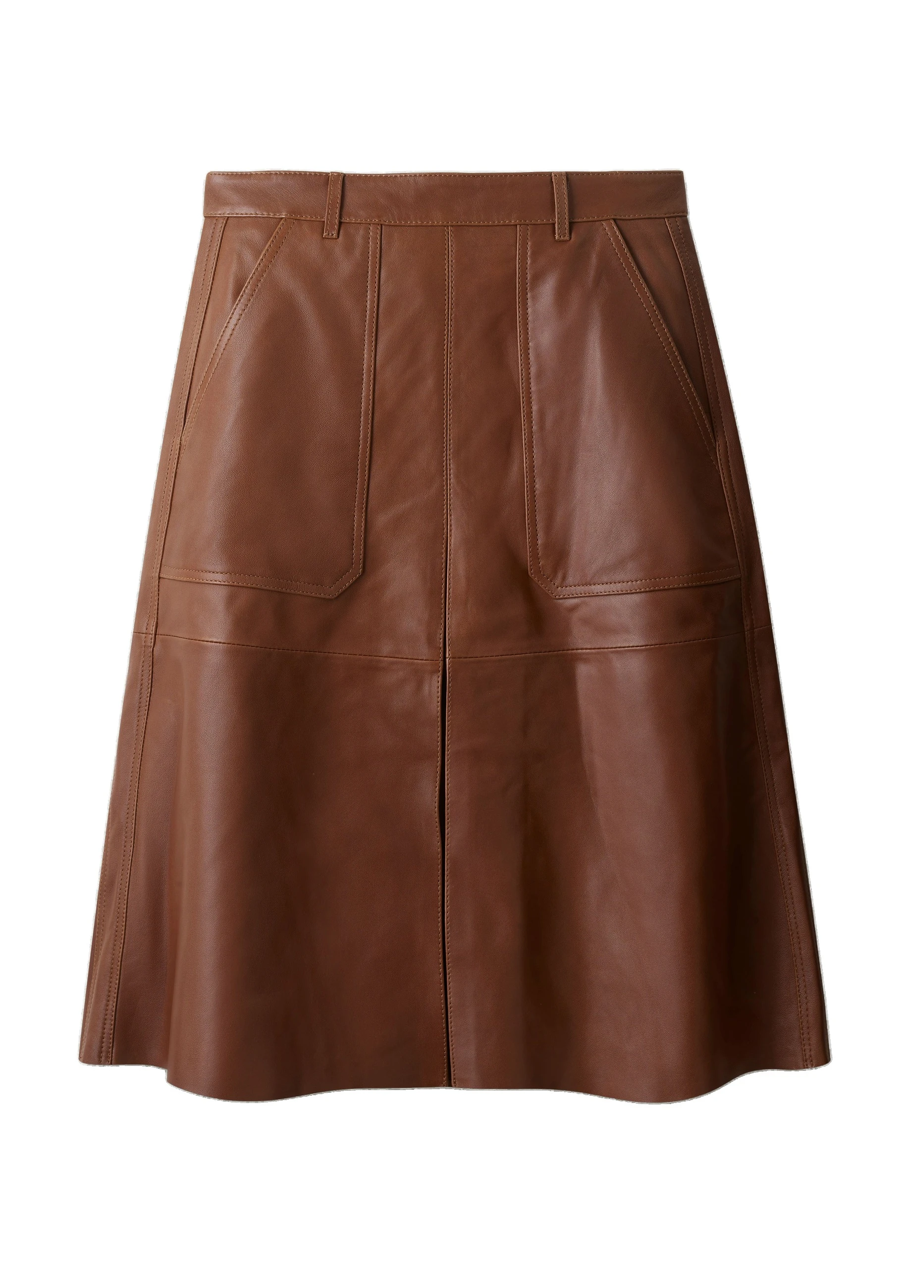 ME+EM Luxe Pleat Midi Skirt in Pecan Brown | Skirts | Luxury Shoes ME+EM Luxe Pleat Midi Skirt in Pecan Brown