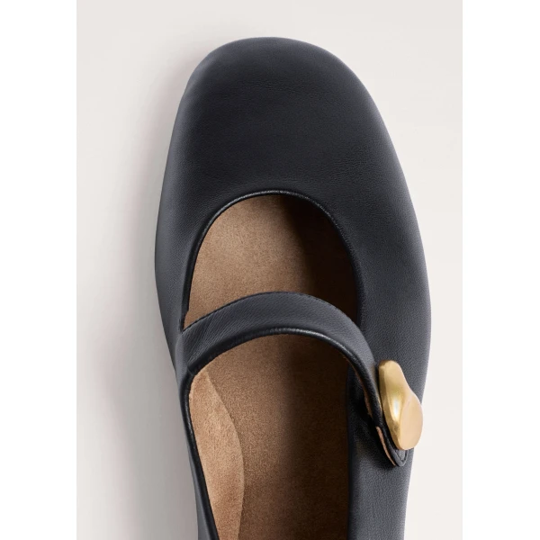 ME+EM Mary-Jane Ballet Flat in Black, view 4 | Flats | Luxury Shoes 