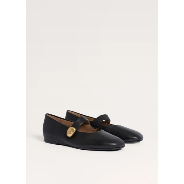 ME+EM Mary-Jane Ballet Flat in Black, view 5 | Flats | Luxury Shoes 