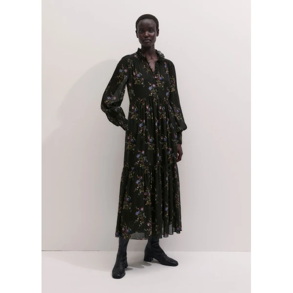 ME+EM Maxi Swing Dress in Black Multi