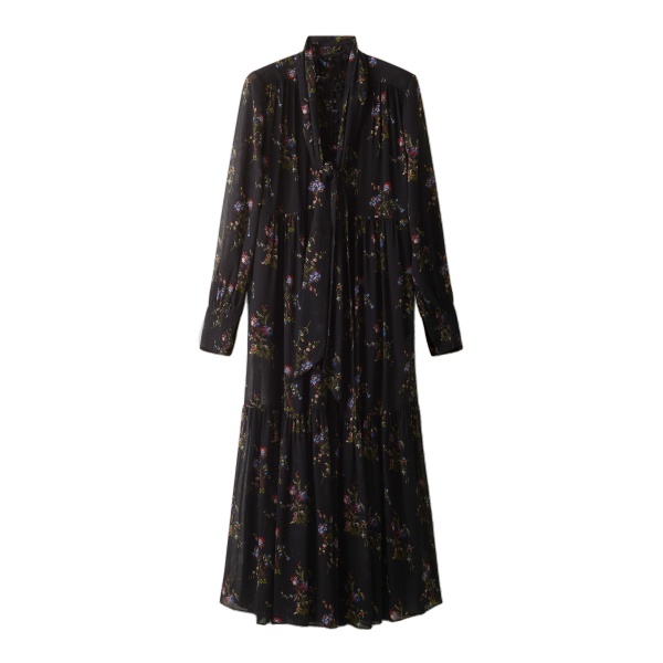 ME+EM Maxi Swing Dress in Black Multi