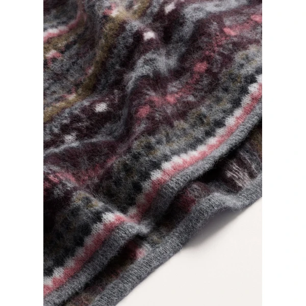 ME+EM Mini Triangle Knit Scarf in Grey Multi