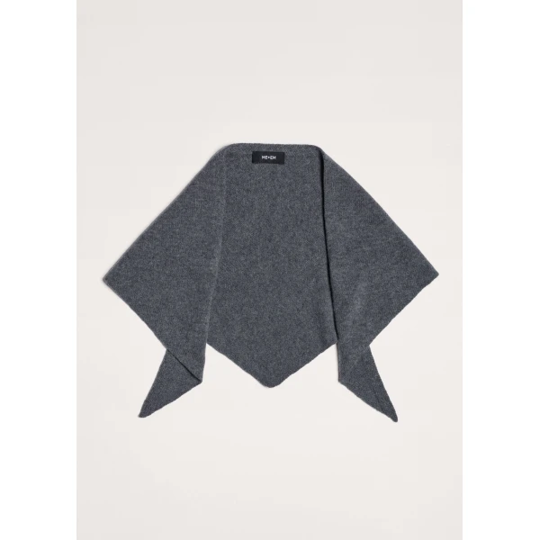 ME+EM Mini Triangle Knit Scarf in Mid Grey Mélange