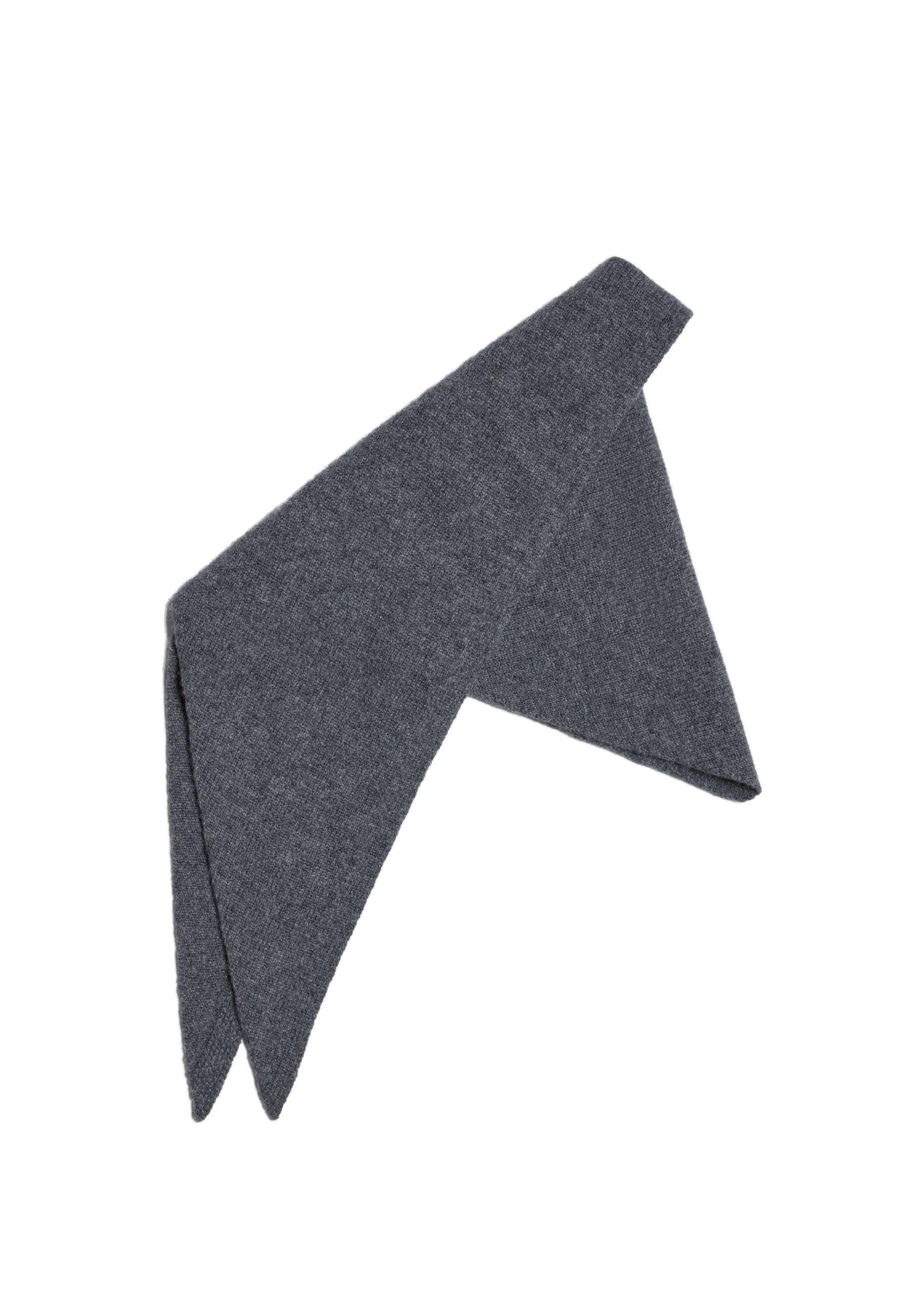 ME+EM Mini Triangle Knit Scarf in Mid Grey Mélange | Accessories | Luxury Shoes ME+EM Mini Triangle Knit Scarf in Mid Grey Mélange