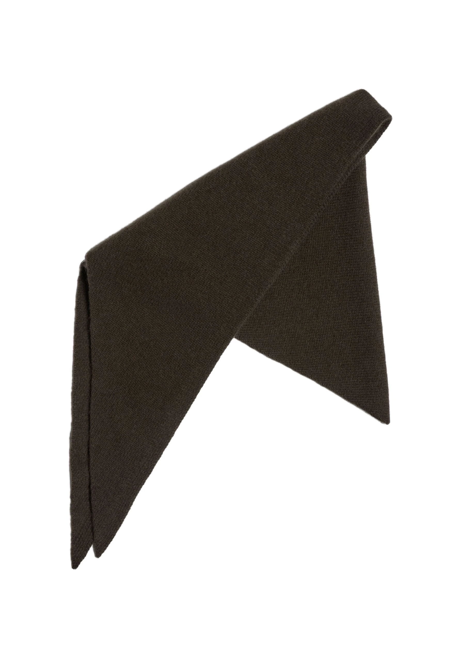 ME+EM Mini Triangle Knit Scarf in Rich Olive Green | Accessories | Luxury Shoes ME+EM Mini Triangle Knit Scarf in Rich Olive Green