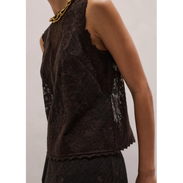 ME+EM Occasion Top in Cocoa Brown