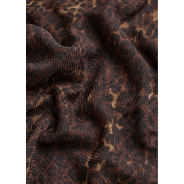 ME+EM Oversized Leopard Scarf in Dark Brown Multi