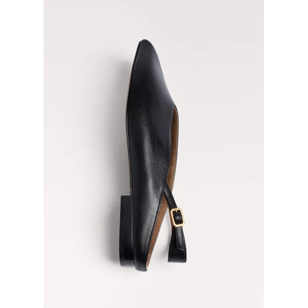 ME+EM Peep Toe Flat in Black