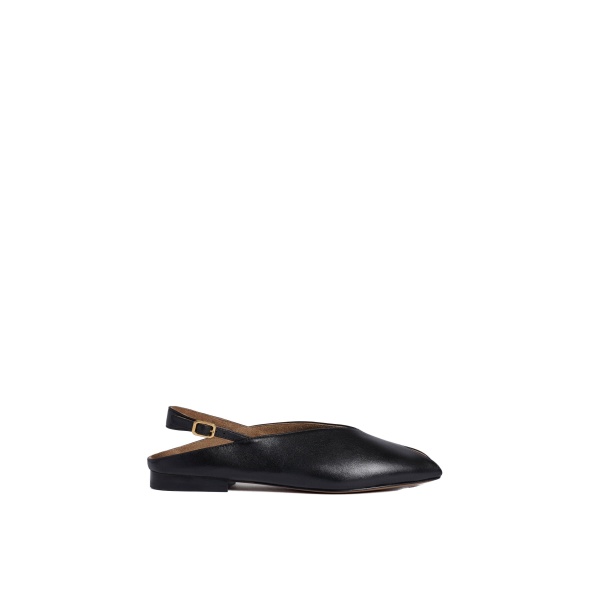 ME+EM Peep Toe Flat in Black