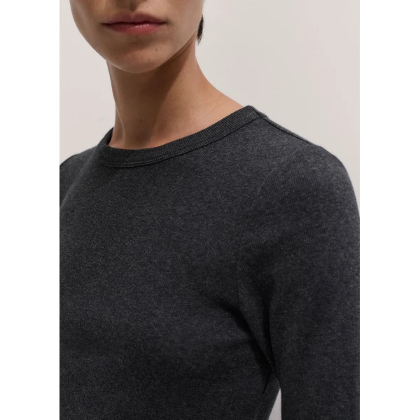 ME+EM Perfect Basic Top in Charcoal Mélange