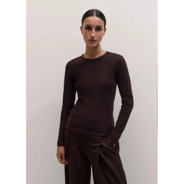 ME+EM Perfect Basic Top in Port Brown Mélange
