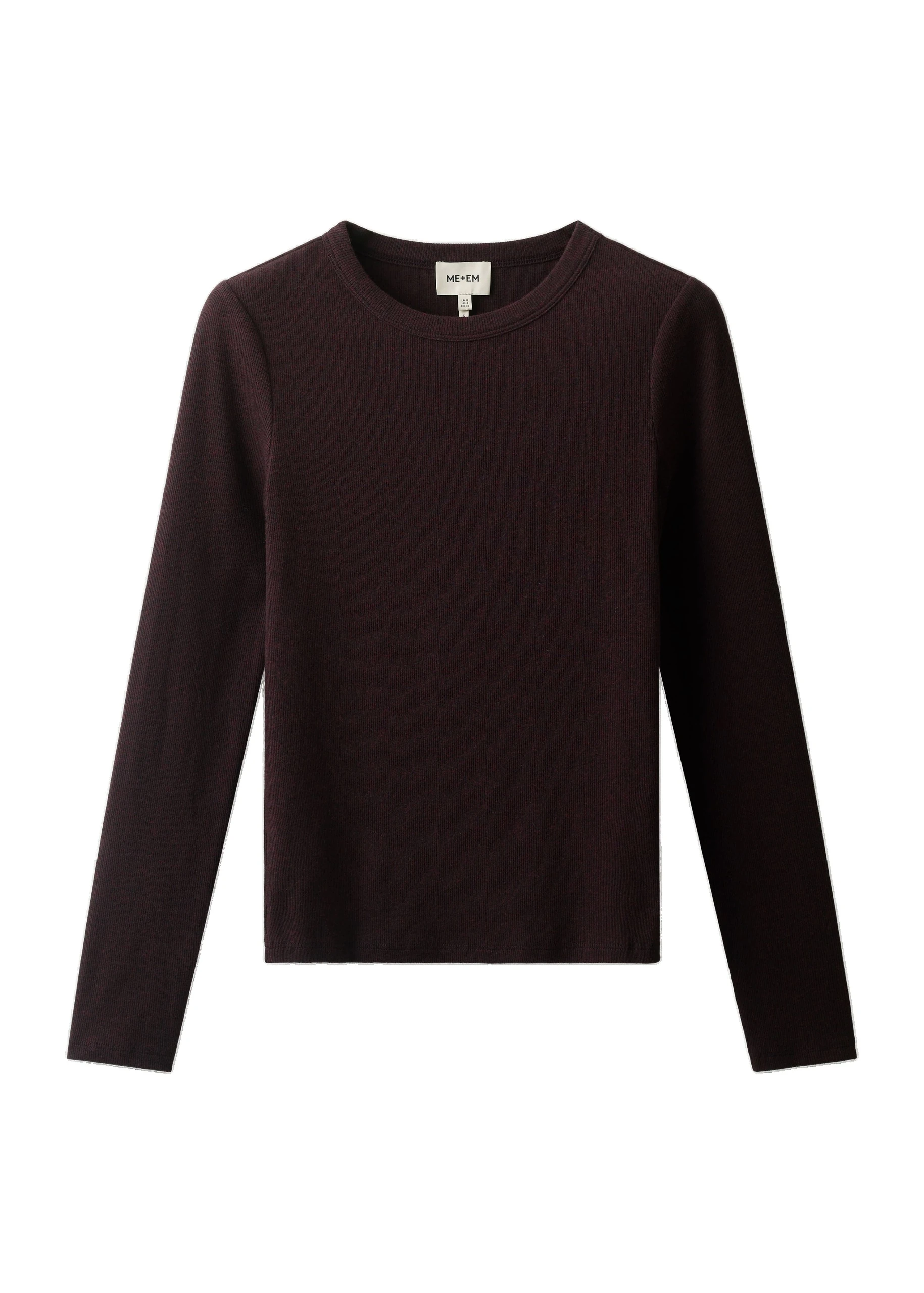 ME+EM Perfect Basic Top in Port Brown Mélange | Tops | Luxury Shoes ME+EM Perfect Basic Top in Port Brown Mélange