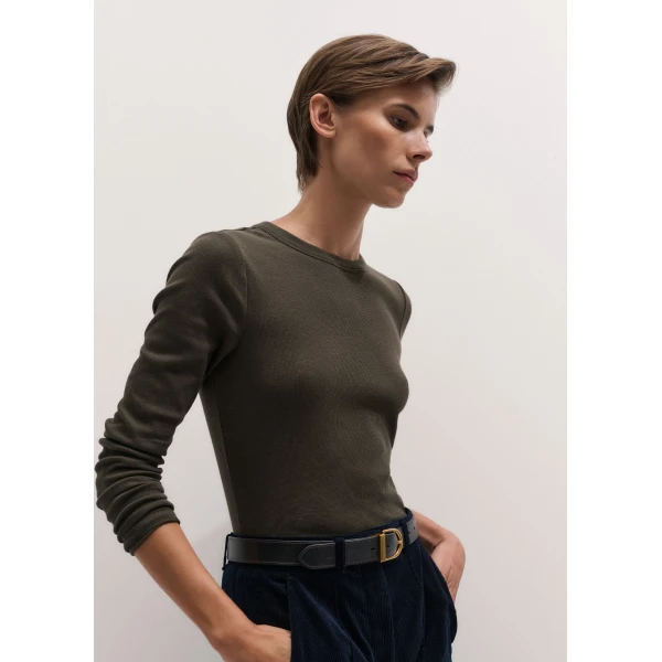 ME+EM Perfect Basic Top in Rich Olive Mélange