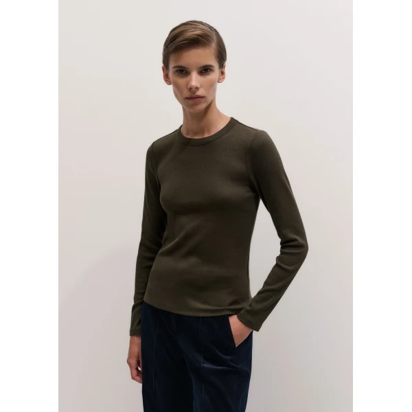ME+EM Perfect Basic Top in Rich Olive Mélange