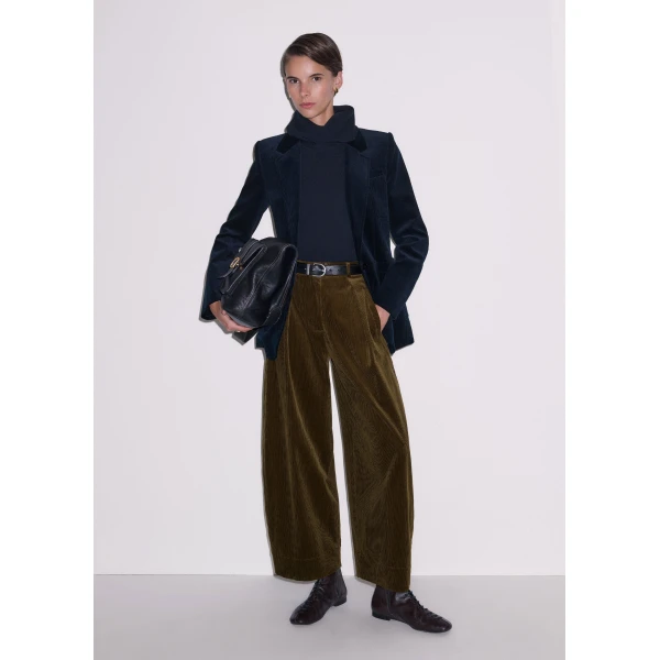 ME+EM Pleat Barrel Trouser in Bronzed Olive