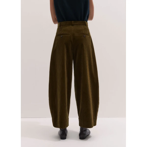 ME+EM Pleat Barrel Trouser in Bronzed Olive