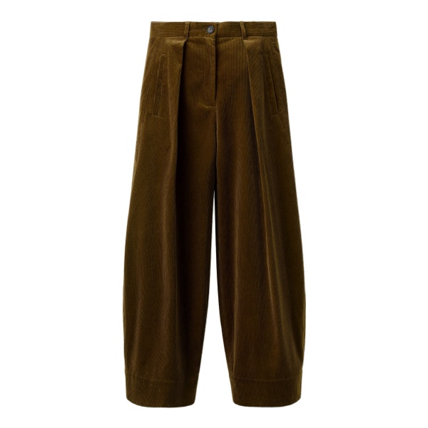 ME+EM Pleat Barrel Trouser in Bronzed Olive