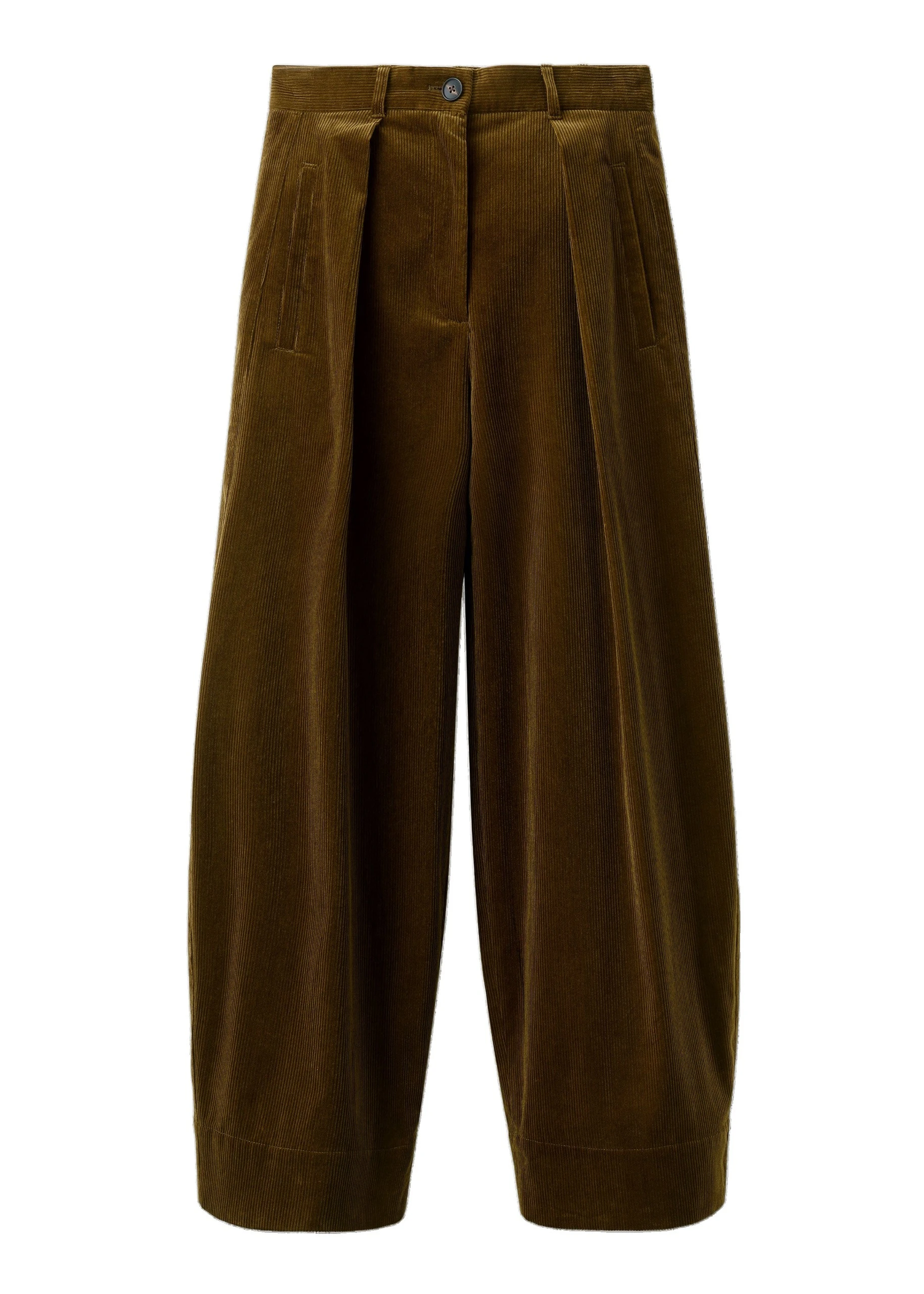 ME+EM Pleat Barrel Trouser in Bronzed Olive | Pants | Luxury Shoes ME+EM Pleat Barrel Trouser in Bronzed Olive