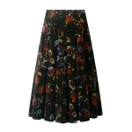ME+EM Pleat Maxi Skirt in Green Multi | Maxi Skirts | Luxury Shoes 