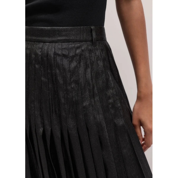 ME+EM Pleated Full-Length Skirt in Black