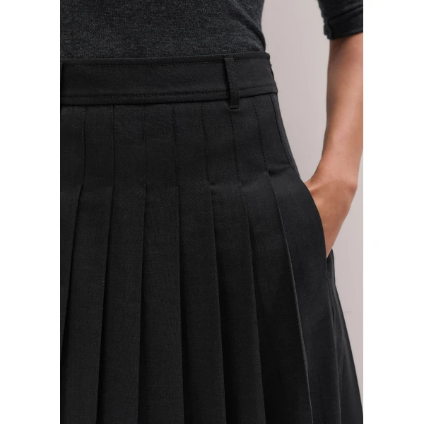 ME+EM Pleated Maxi Skirt in Charcoal