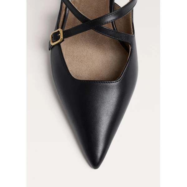 ME+EM Point Slingback Heel in Black, view 2 | Heels | Luxury Shoes 