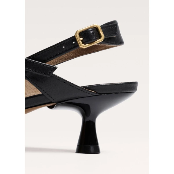 ME+EM Point Slingback Heel in Black, view 6 | Heels | Luxury Shoes 
