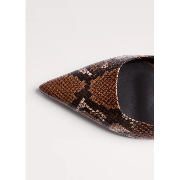 ME+EM Point Toe Flat in Tan/Chocolate, view 2 | Flats | Luxury Shoes 
