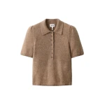 ME+EM Pouf Sleeve Knit Tee in Camel | Sweaters | Luxury Shoes 