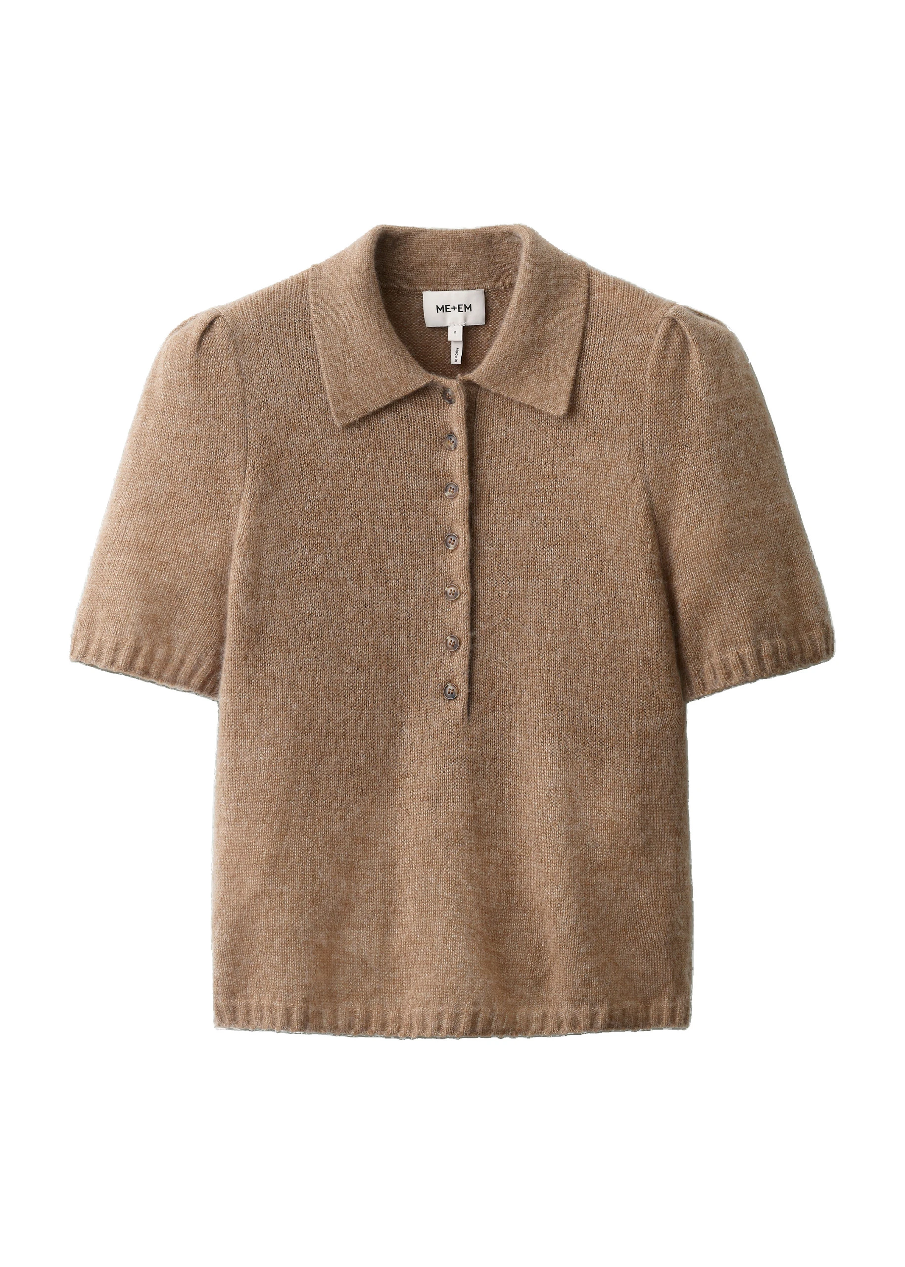 ME+EM Pouf Sleeve Knit Tee in Camel ME+EM Pouf Sleeve Knit Tee in Camel | Sweaters | Luxury Shoes