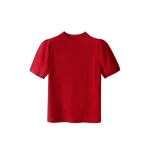ME+EM Pouf Sleeve Knit Tee in Scarlet Red