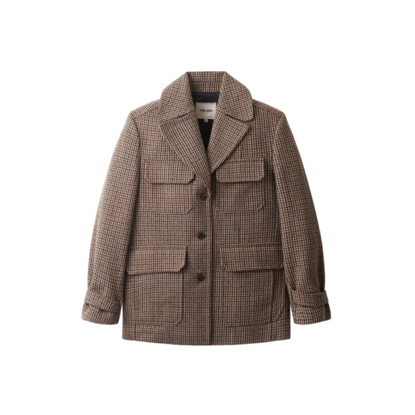 ME+EM Pub Jacket in Pecan Brown Multi